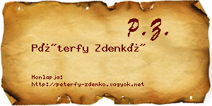 Péterfy Zdenkó névjegykártya